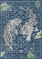 Retro Moynesa Tigro Bohemiškas Kilimas Svetainės Dekoro Miegamojo Sofos Grindų Kilimėlis Balkono Svetainės Virtuvės Neslystantis Kilimas Durų Kilimėlis 40cm x 60cm gray