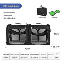 Wakytu Double Shoulder Large Capacity Breathable Pet Backpack for Cats, Outdoor Cycling Carrier C70 [Suitable for Cats or Medium-sized Dogs] black