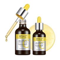 MISSHA Vita C Plus Dark Spot Correcting Firming Ampoule Vitamin C Brightening Anti Aging Facial Serum Set 20ml + 15ml beige