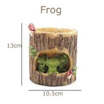Creative Tree House Animals Flower Pots for Succulents Plants Decorative Planters Fairy Garden Container Home Desktop Decoration Frog gray