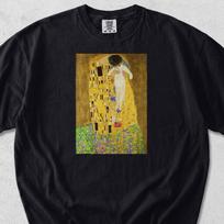 Gustav Klimt Pabučiavimas Katės Parodija Comfort Colors Marškinėliai, Menų Istorija Juokingi Marškinėliai L brown