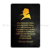 Vinstonas Čerčilis Metalinis Ženklas Plakatas Kino Salė Svetainė Dizaino Personažas Sieninė Tapyba Skardinis Ženklas Plakatas 20x30cm（7.8x11.8inch） black