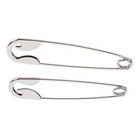 Metal Giant Safety Pin Hair Clip Funny Pin Shape French Style Hair Stick Clips Vintage Hairstyle Accessories Silver 2pcs white
