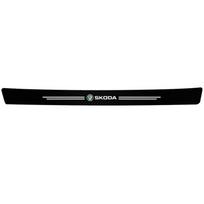 Anglies pluošto automobilio slenksčio lipdukas Durų slenksčio apsauginė nusidėvėjimo plokštelė naujai Skoda Octavia Logotipui Bagažinės Bamperio Anti-scratch Juostelės black