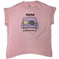 Pusheen The Cat HOME IS WHERE MY BUTT IS Girls T-Shirt NWT Licensed amp Official XXXXL gray