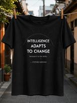 Intelligence A D Apts To Change Stephen Hawking Quote With Subtle Starfield And Clean Minimalist Unisex All TShirt S black