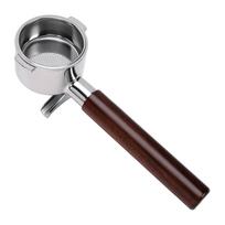 Portafilter Fit for De Longhi 51mm Double Spout 2 Ears Coffee Portafilter with Rosewood Handle Type N gray