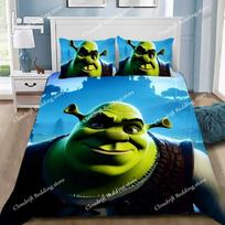 Cartoon Fantasy movie funny ShrekS Duvet Cover Pillowcase Bedding Set Adult Boy Girl Bedroom Decoration Gift Single Double Size 135x200cm blue