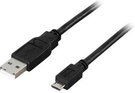 Kabelis DELTACO USB 2.0 "A-micro B", 2.0m, juodas / USB-302S