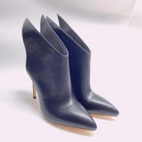 Žieminiai Batai Smailus Pirštas Sparnuotas Stiletto Kulnas Įslystami Batai Moteriški Juodi PU 2025 Naujiena Ankle Boots Didelis Dydis 45 34 blue