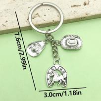 Cowboy Hat Western Horse Keychain, Car Key Pendant, Exclusive Accessories For Gifts And Souvenirs  3x7.6cm beige