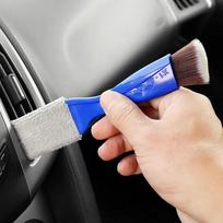 Automobilio oro kondicionieriaus angos valymo šepetėlis Interjero įrankis Dulkių minkšti šeriai Blue gray
