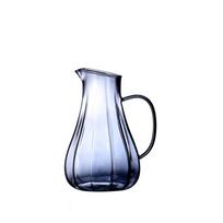 Colored Vertical Stripe Glass Cold Beverage Pitcher white