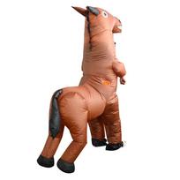 Active Horse Inflatable Costume Creative Performance Halloween Cartoon Centaur Doll Costume Halloween Party Performance One size fits all for adults brown