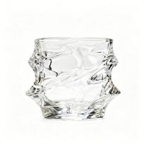 Storm Whiskey Glass with Wave Texture 320ml Spirits Tumbler for Bourbon Cocktails Lead-Free Iced Drink Glass Elegant Home Bar 1pc