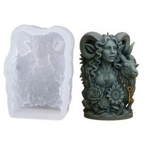 Goat Goddess Candle Silicone Mould Professional Silicone Molds For Making Candle Soap Chocolate Holiday Decoration 1 gray