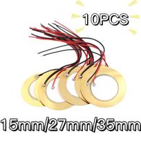10PCS 15mm/27mm/35mm Piezo Elements Buzzer Copper Piezoelectric Sounder Sensor For Buzzer Pressure Sensor Speaker DIY 15mm beige