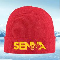 New SENNA Formula car silhouette yellow letters Unisex Women Unisex Knitted Hat Beanie Pullover Cap Winter Thermal Warm Christmas O blue