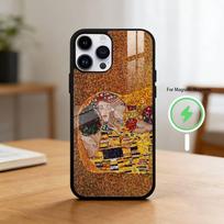 The Kiss G-Gustav Klimt P-Painting Phone Case For iPhone 17/16/15/14/13/12/Plus/Pro/Max for Magnetic Wireless Charging iphone16e black