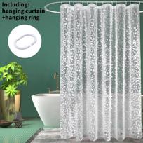 Peva Waterproof Bathroom Shower Curtain With 3d Pebble Pattern For Spa And Guest Bathrooms 180x180cm gray