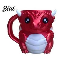 Portable Cup Holder Ice Cream Holder with Handle16 Oz Containers Built-In Snack Reusable Sleeve Drawer Design Cute Dragon Insulated for Desserts A raudona