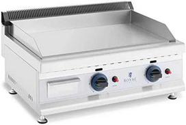 Royal Catering Dvigubas lygus reguliuojamas nerūdijančio plieno dujinis grilis gamtinėms dujoms 2x 3,1 kW 0,02 baro 60 x 40 cm