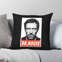 Dr. House Hugh Laurie Square Pillowcase Polyester Linen Velvet Printed Zip Decorative Sofa Seater Cushion Cover 18 50X50CM black