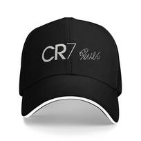 New CR7 Football Soccer Baseball Cap Fashion Ronaldos Sandwich Caps for Men Women Adjustable Sun Hat Workouts One Size black