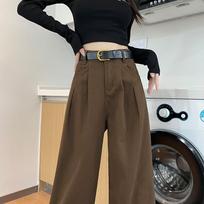 Women High Waist Wide Leg Cargo Jeans Loose Casual Straight Leg Trousers Vintage Brown Denim Pants XS brown