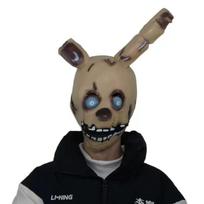 Penkios naktys pas Freddy'į Springtrap kaukė FNAF 3 Supuvęs triušis Latekso rekvizitas Baisi Helovino Cosplay galvos apdangalas suaugusiems žalia