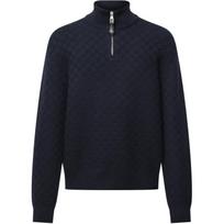 LOUIS VUITTON Cashmere Wool Blend Half Zip Pullover 1AIHNC Navy Blue tamsiai mėlyna spalva