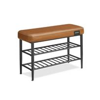 VASAGLE EKHO LSB054K01 Batų suoliukas su siūlėmis 30 x 80 x 50 cm Modernus 135 kg keliamoji galia 135 kg Dirbtinė oda su siūlėmis ruda
