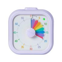 Multifunctional Visual Timer Rainbow Display Kitchen Timer Countdown Timer Clock  Office Meetings Square Purple white
