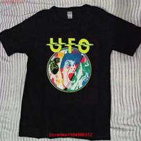 UFO Strangers in the Night album promo cover 1979 T shirt vintage Washed Casual designer clothes Soft streetwear homme XS gray