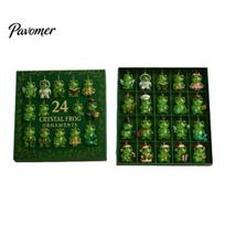 Creative Home Ornament Frog Advent Calendar, 24 Day Countdown Box with Acrylic Fun Unboxing Experience Pendants, Festive Tree Hanging Decor, A black