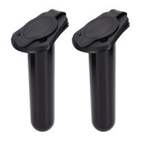 2 Pcs Kayak Fishing Rod Holder Deck Flush Mount Rod Rack Rust Proof for Saltwater Freshwater Boat Storage black