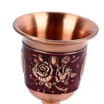 2pcs Red Bronze Embossed Metal Goblets Brass Decorative Drinking Cups  Temple Ritual raudona