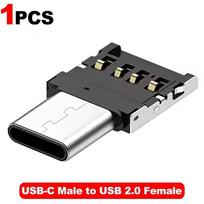 Small Size OTG Micro USB Type C Adapter 1-10PCS USB-C Male to USB 2.0 Female Connector Easy Carry for Business Trip 1PC