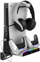 iPega P5S011 sieninis stovas, skirtas PS5/PS5 Slim/PS5 Pro, su dvigubo įkrovimo doku, skirtu PS5 valdikliams