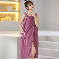 New Coral Velvet Can Be Worn Bath Towel Thick Soft Wrap Bathrobe Pure Cotton Absorbent Comfortable Adult Home Female Bath Skirt 100cm x 145cm