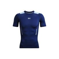 Under Armour Solid Logo Print Compression Short Sleeve T-Shirt Men Tops Blue 1370657-415 M blue