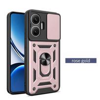 Slankus kameros šarvuotas dėklas Xiaomi Poco F7 Pro F 7 Ultra M7 Plus 5G PocoF7 M 7 4G apsauginei dangtelio žiedinei stovėjimo laikiklio Fundas Coque For Poco F7 5G gray