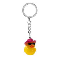 Fun and Vibrant Bag Pendant Creative Duck Pendant Keychain/Ear Rings Decorations rožinė
