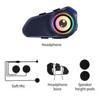 Kebidumei G1 Motorcycle Helmet Bluetooth Intercom Headset 1000mAh MP3 Music Player Speaker Waterproof Earphone 500M Interphone black