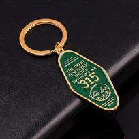 Tv Show Twin Peaks Key Chain Metal Green Enamel The Great Northern Hotel Room # 315 Keychains  Women Men Jewelry Key Ring žalia