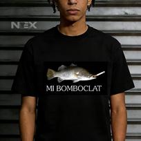 Mens Funny Bomb Defusing Fish Graphic T-Shirt Vintage Harajuku Style Short-Sleeve Tee with Mi Bomboclat Print Black Casual Streetwear for Relaxed S gray