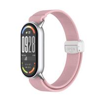 Nylon Strap for Xiaomi Mi Band 10 9 8 reathable wristband Smartwatch Bracelet for Xiaomi Mi Band 10 9 8 magnetic buckle strap for Xiaomi 10 9 8 šviesiai rausvos spalvos