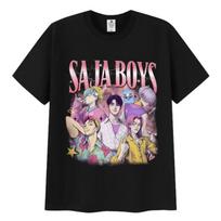 Kpop Demon Hunters Saja Boys Movie 2025 Graphic T Shirts Men's Women Harajuku Vintage O-Neck Oversized Cotton T-shirt Streetwear S juoda