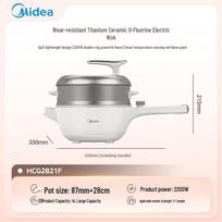 Midea 4L Multi-functional Electric Wok with Steamer white