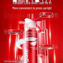 Colgate Optic White Stain Removal Upright Pump Toothpaste red